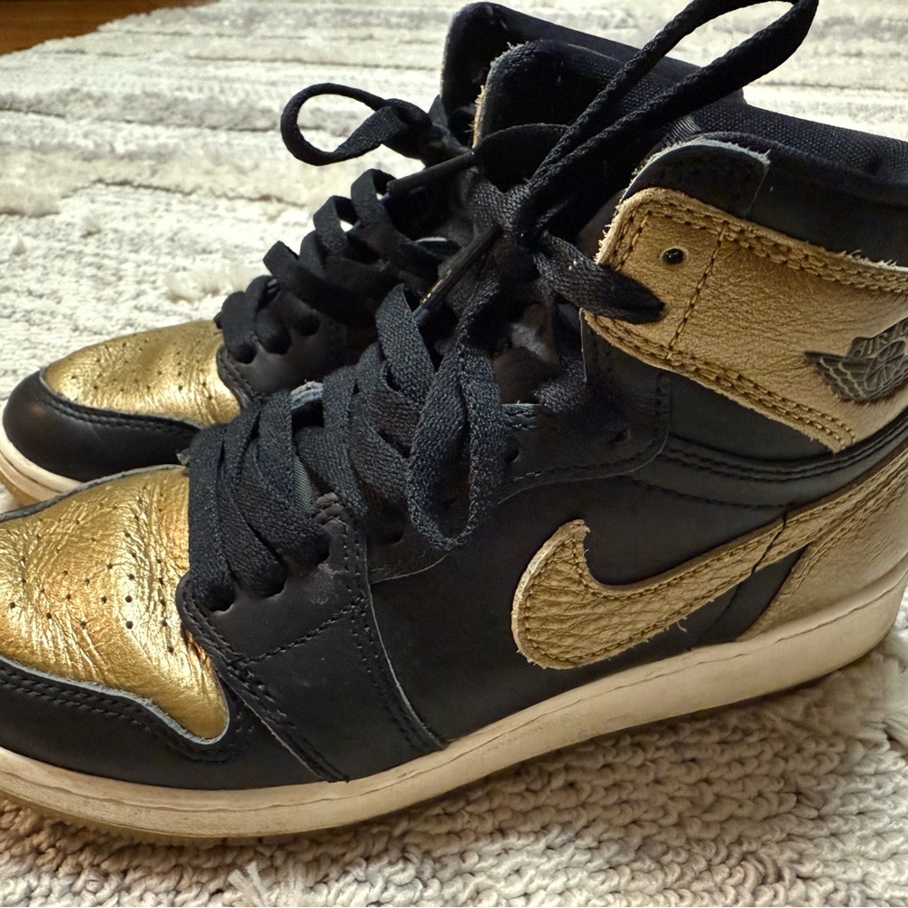 Nike Retro Black and Gold High-Top Sneakers